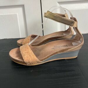 NAOT Footwear Pixie Wedge Sandal with Cork Footbed and Arch Support Footbed Adju
